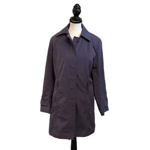 London Fog‎ Women's Purple Trench Coat Classic Style Raincoat Jacket NO BELT